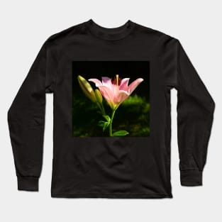 Pink Scented Lily under the apple tree. Long Sleeve T-Shirt